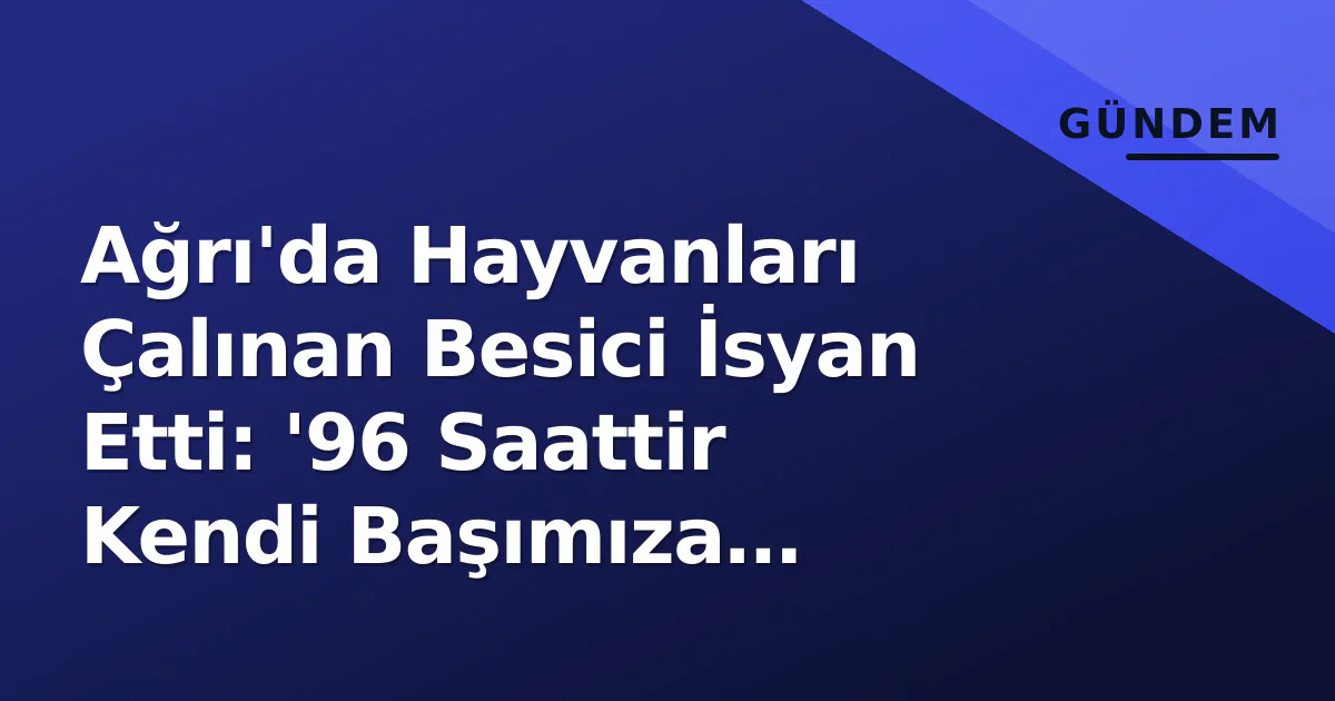 Ağrı'da Hayvanları Çalınan Besici İsyan Etti: '96 Saattir Kendi Başımıza Arıyoruz' Ağrı'da Hayvanları Çalınan Besici İsyan Etti: '96 Saattir Kendi Başımıza Arıyoruz'