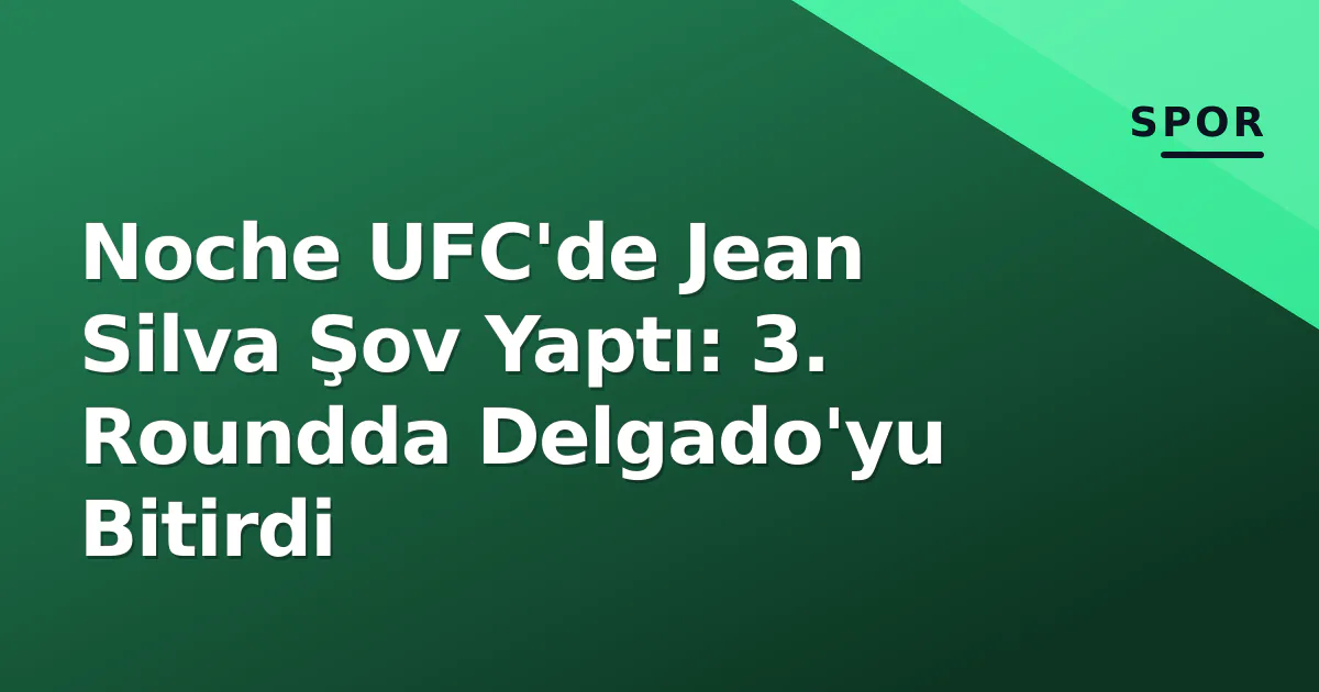 Noche UFC'de Jean Silva Şov Yaptı: 3. Roundda Delgado'yu Bitirdi