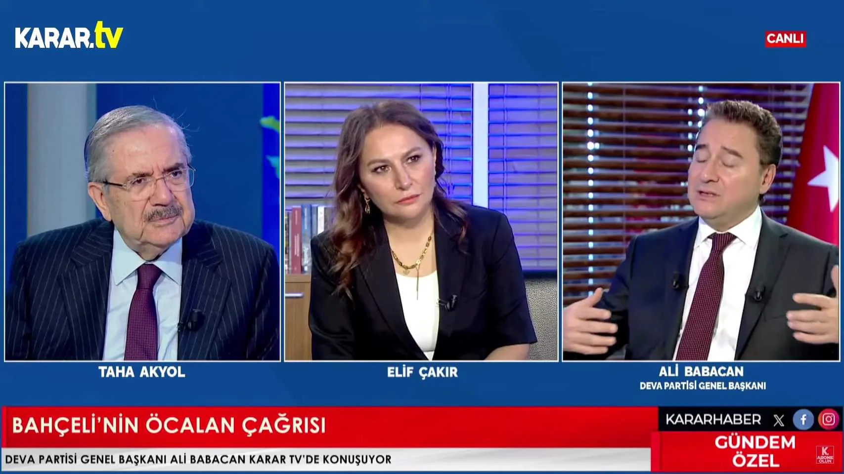 DEVA Partisi Genel Başkanı Ali Babacan, Karar TV'de Gündem Özel programına konuk olacak DEVA Partisi Genel Başkanı Ali Babacan, Karar TV'de Gündem Özel programına konuk olacak
