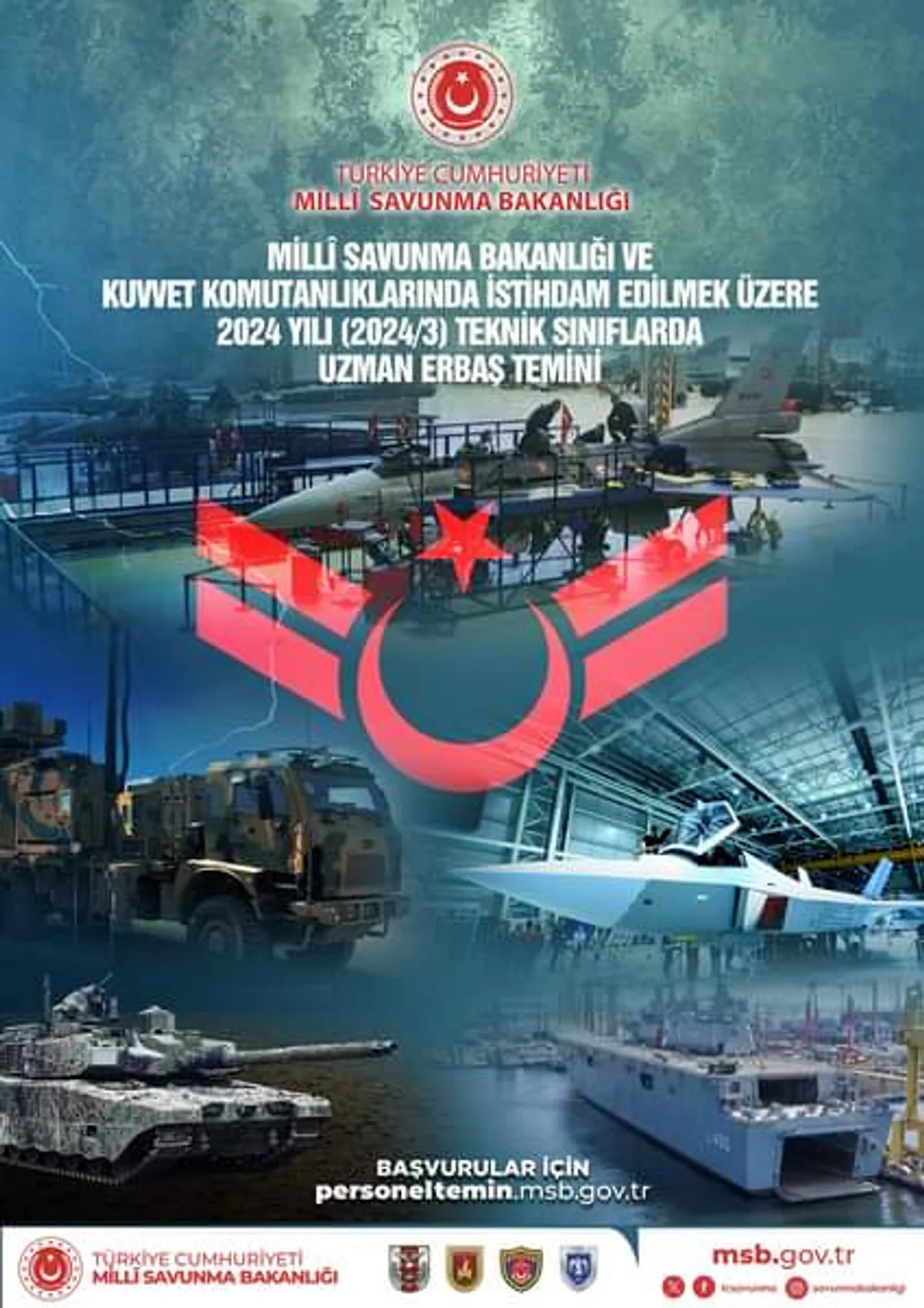Millî Savunma Bakanlığı, Teknik Sınıf Uzman Erbaş Alımı İçin Başvuru İlanı Yayımladı Millî Savunma Bakanlığı, Teknik Sınıf Uzman Erbaş Alımı İçin Başvuru İlanı Yayımladı