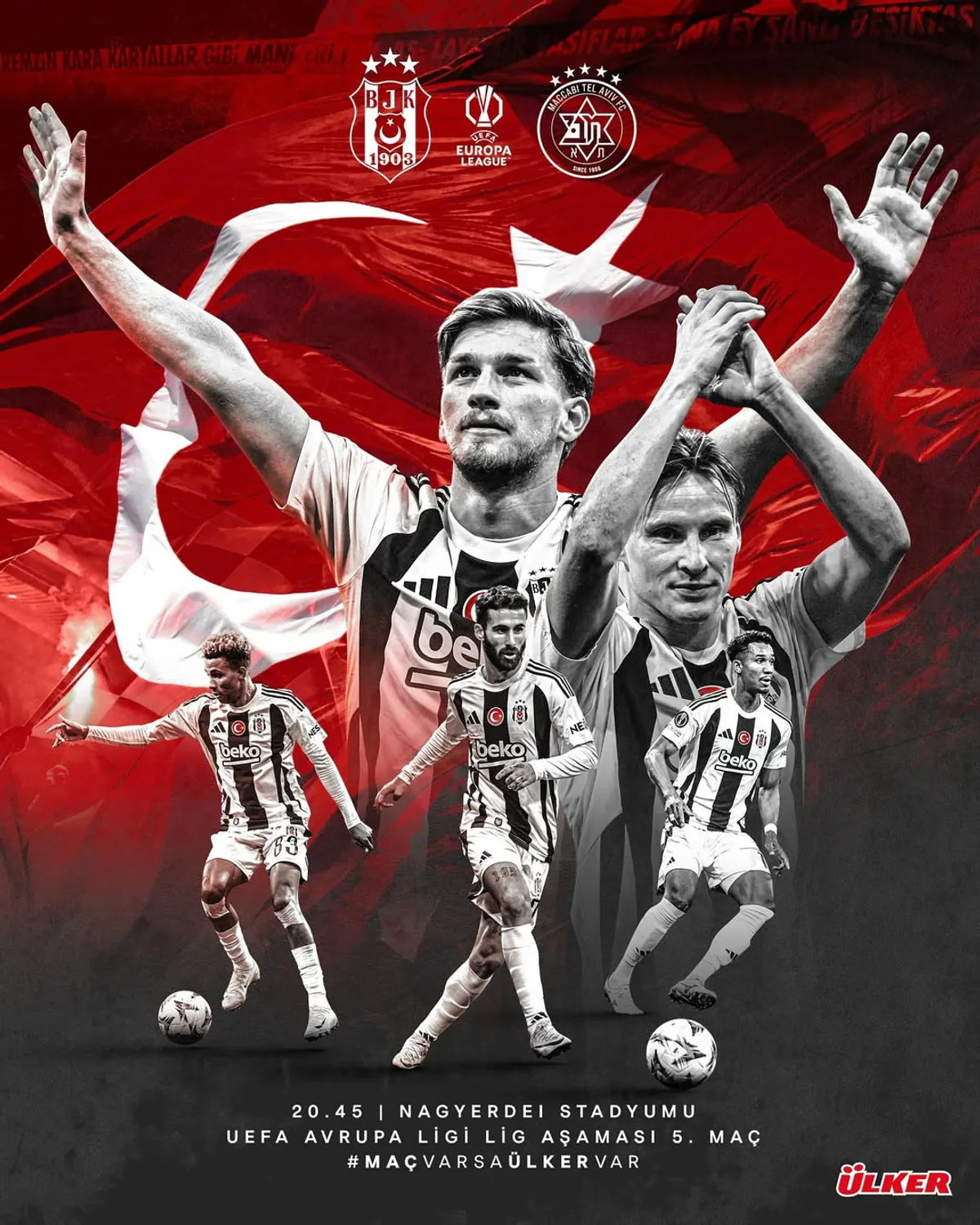 Beşiktaş, UEFA Avrupa Ligi'nde Maccabi Tel Aviv ile karşılaşacak Beşiktaş, UEFA Avrupa Ligi'nde Maccabi Tel Aviv ile karşılaşacak