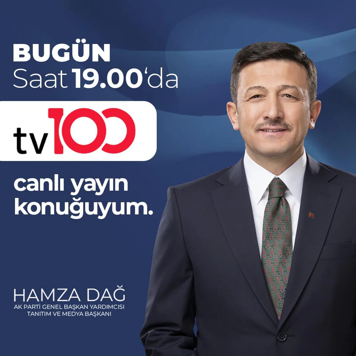 AK Parti Genel Başkan Yardımcısı Hamza Dağ, TV 100'te Programda AK Parti Genel Başkan Yardımcısı Hamza Dağ, TV 100'te Programda