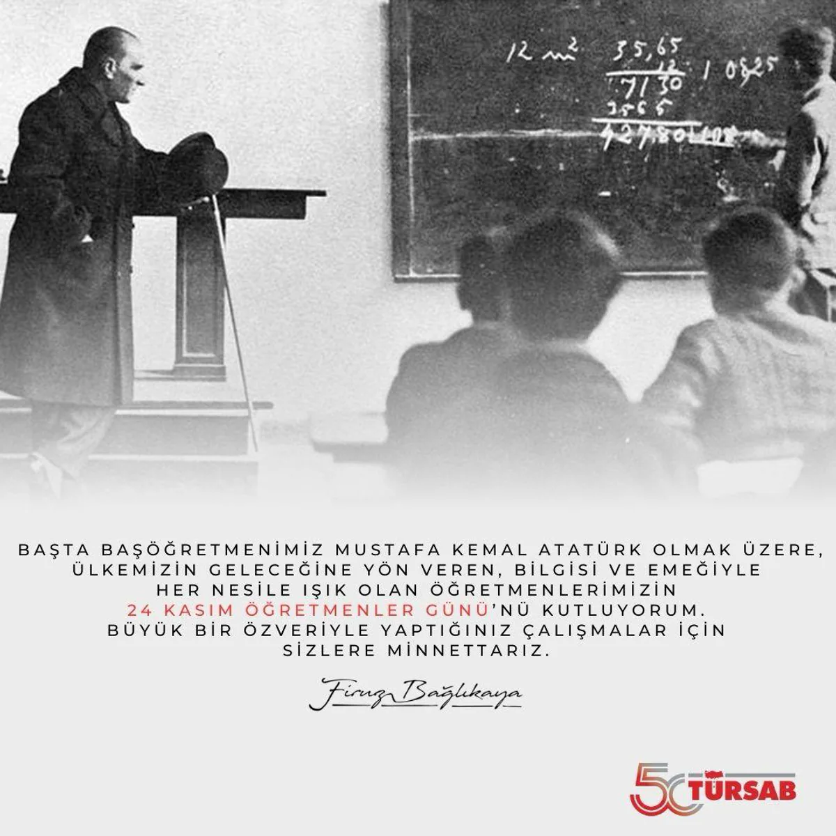 24 Kasım Öğretmenler Günü Dolayısıyla Kutlama Mesajı 24 Kasım Öğretmenler Günü Dolayısıyla Kutlama Mesajı