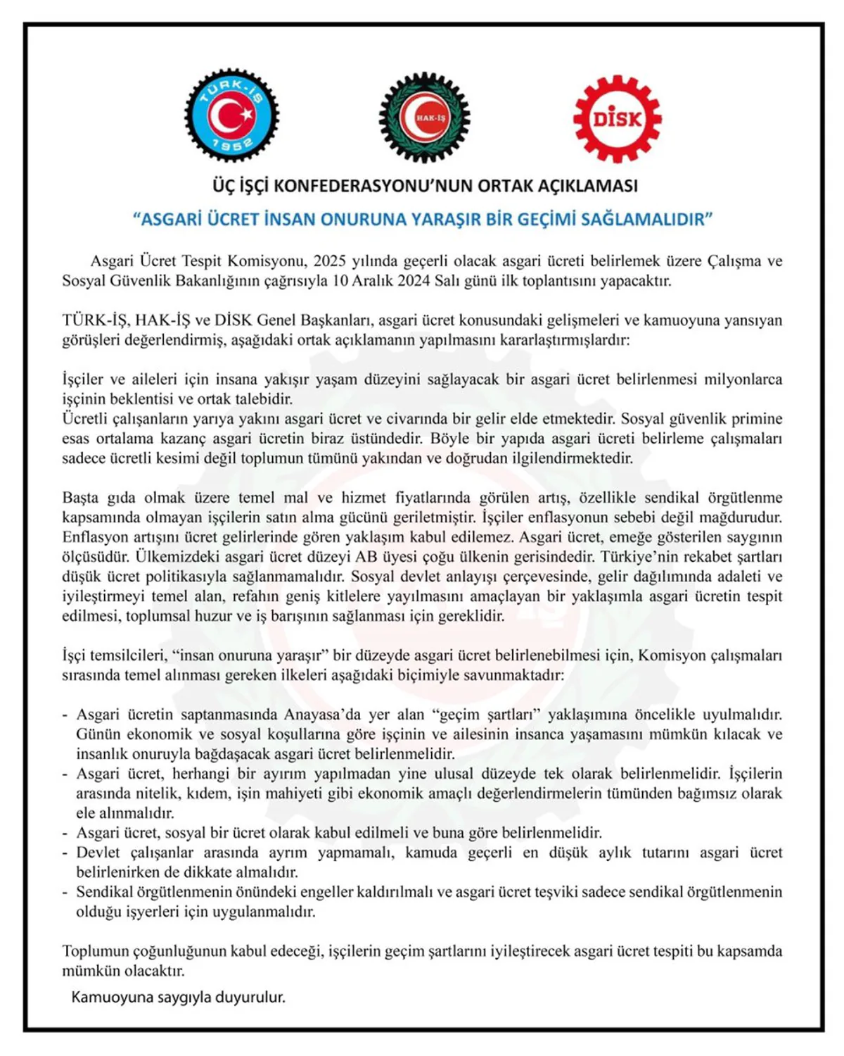 Asgari Ücret Tespit Komisyonu, 2025 Yılı İçin Asgari Ücreti Belirlemek Amacıyla Toplandı Asgari Ücret Tespit Komisyonu, 2025 Yılı İçin Asgari Ücreti Belirlemek Amacıyla Toplandı