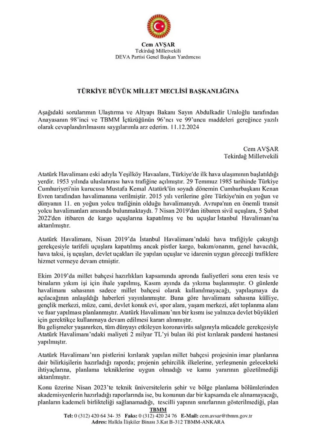 Gazetecilik 5n1k Kuralları İle Atatürk Havalimanı'nın Millet Bahçesine Dönüştürülmesi Süreci Sorgulandı Gazetecilik 5n1k Kuralları İle Atatürk Havalimanı'nın Millet Bahçesine Dönüştürülmesi Süreci Sorgulandı