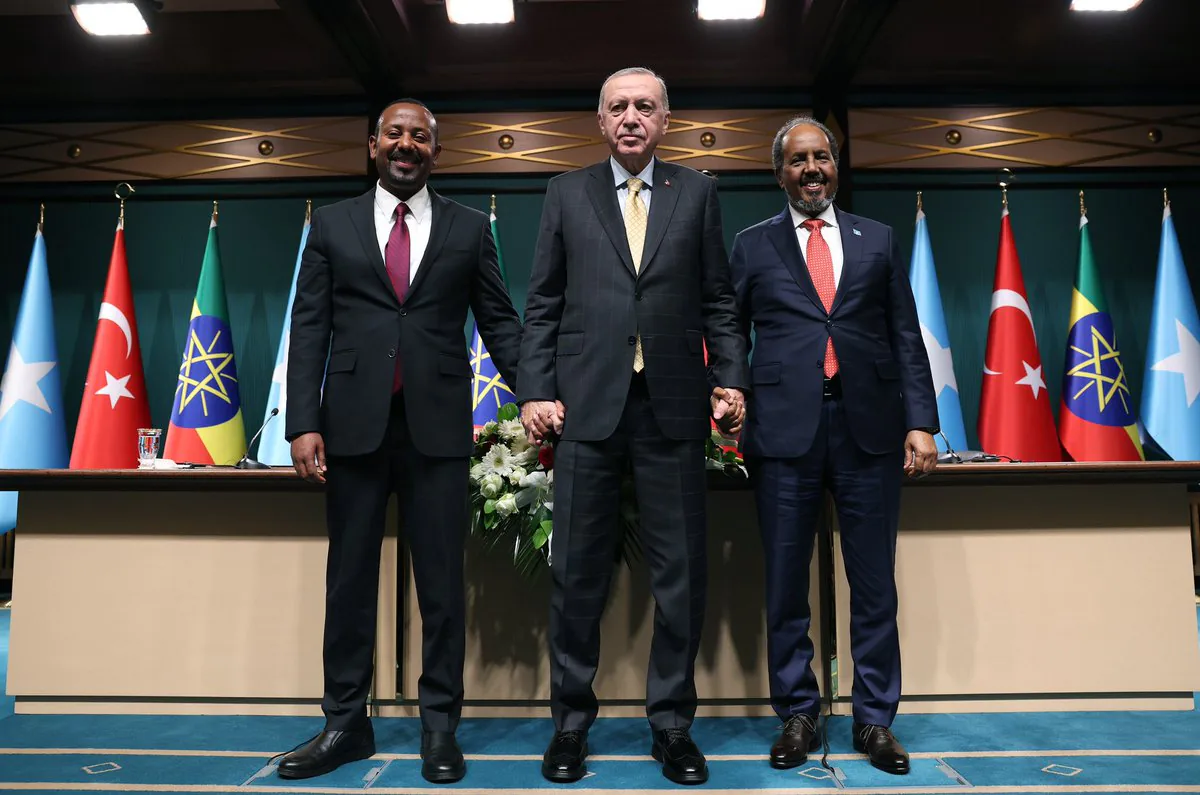 Türkiye'nin arabuluculuğuyla Etiyopya ve Somali arasında tarihi bir uzlaşma sağlandı Türkiye'nin arabuluculuğuyla Etiyopya ve Somali arasında tarihi bir uzlaşma sağlandı