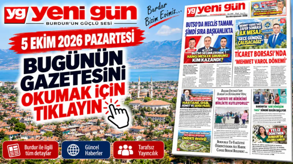 Burdur Yeni Gün Gazetesi 5 Ekim 2026 Pazartesi Baskısı Yayınlandı görseli