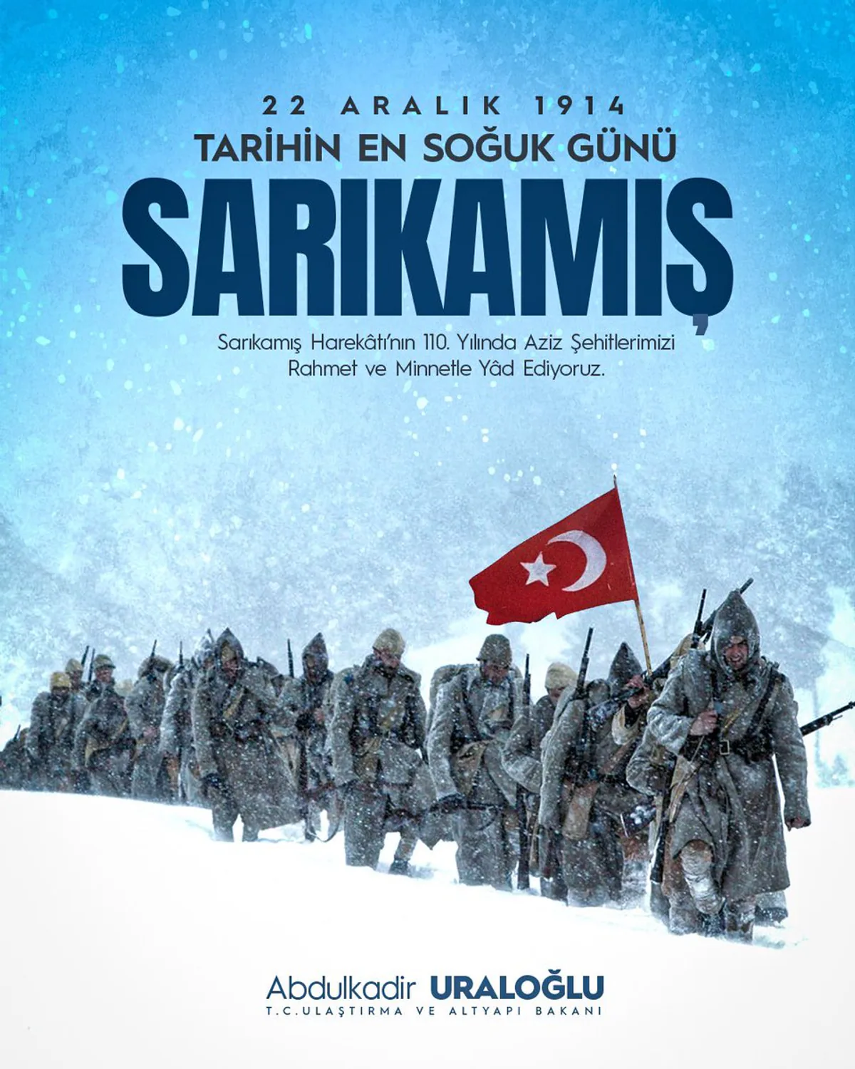 22 Aralık: Sarıkamış Destanı'nın 110. Yıl Dönümü 22 Aralık: Sarıkamış Destanı'nın 110. Yıl Dönümü
