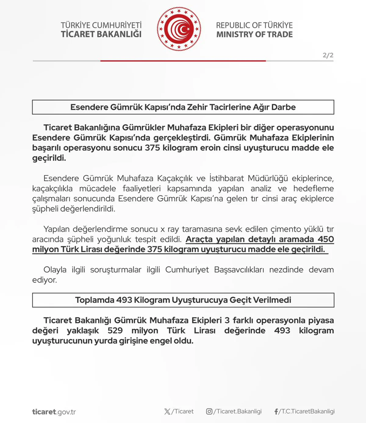 Ticaret Bakanlığı Gümrük Muhafaza Ekipleri Zehir Tacirlerine Göz Açtırmıyor Ticaret Bakanlığı Gümrük Muhafaza Ekipleri Zehir Tacirlerine Göz Açtırmıyor