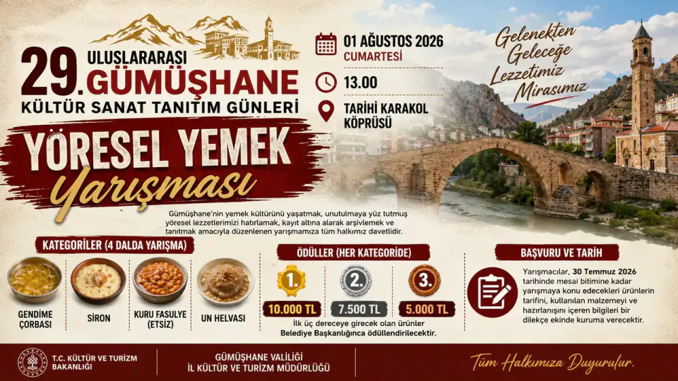 Gümüşhane'de Unutulan Lezzetler Yarışıyor: Tarihi Köprüde Büyük Ödül Heyecanı görseli
