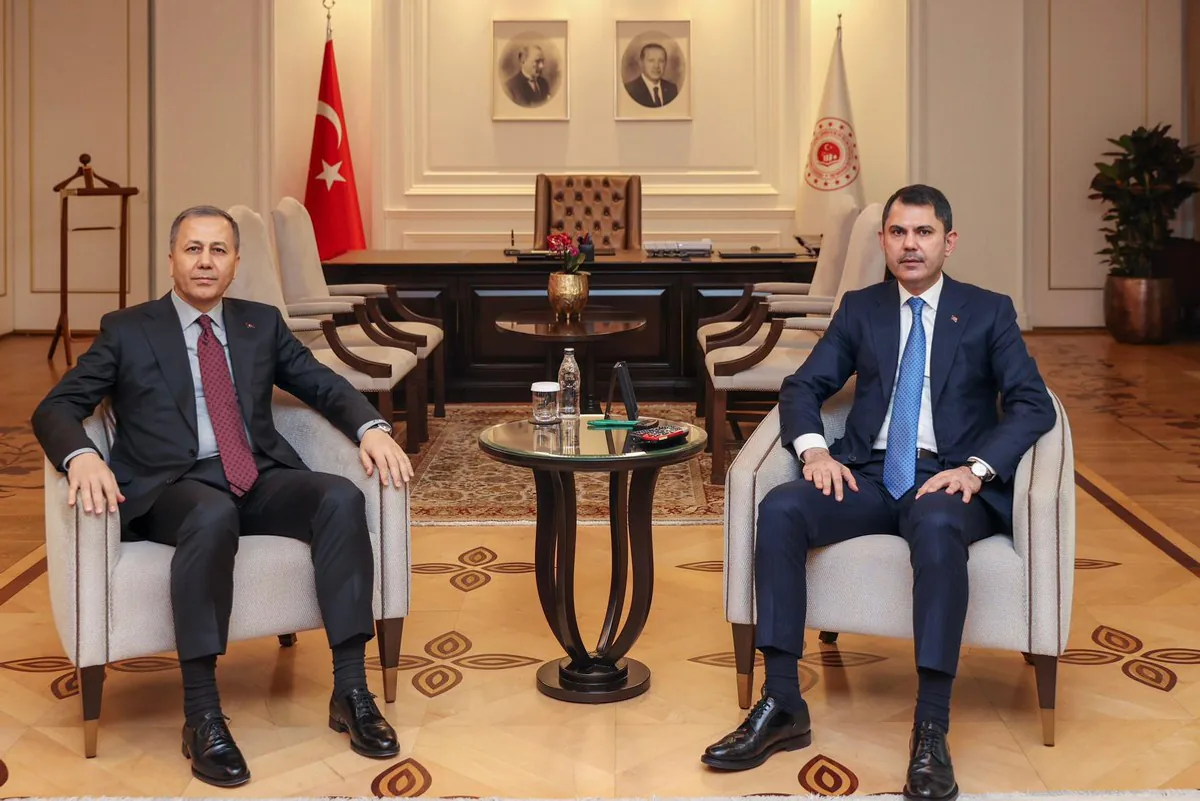 İçişleri Bakanı Ali Yerlikaya, Çevre Şehircilik ve İklim Değişikliği Bakanı Murat Kurum'u Ziyaret Etti İçişleri Bakanı Ali Yerlikaya, Çevre Şehircilik ve İklim Değişikliği Bakanı Murat Kurum'u Ziyaret Etti