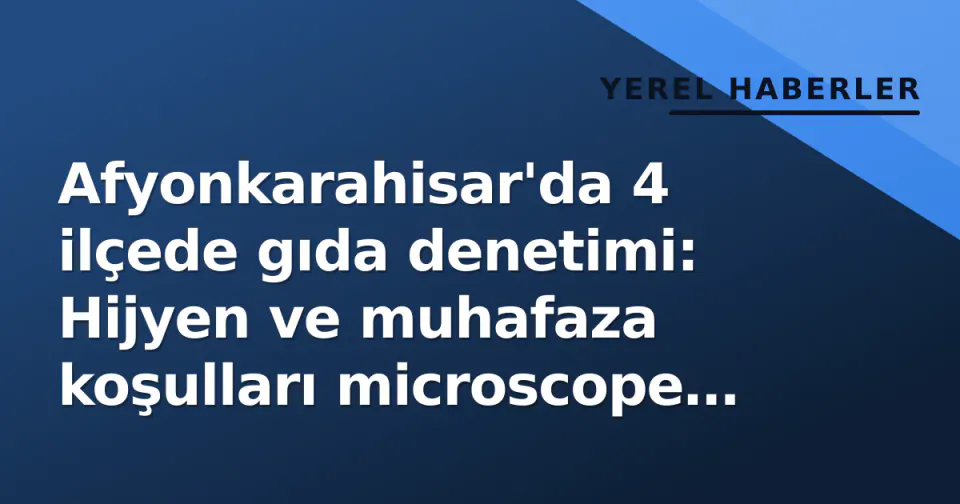 Afyonkarahisar'da 4 ilçede gıda denetimi: Hijyen ve muhafaza koşulları microscope altında görseli