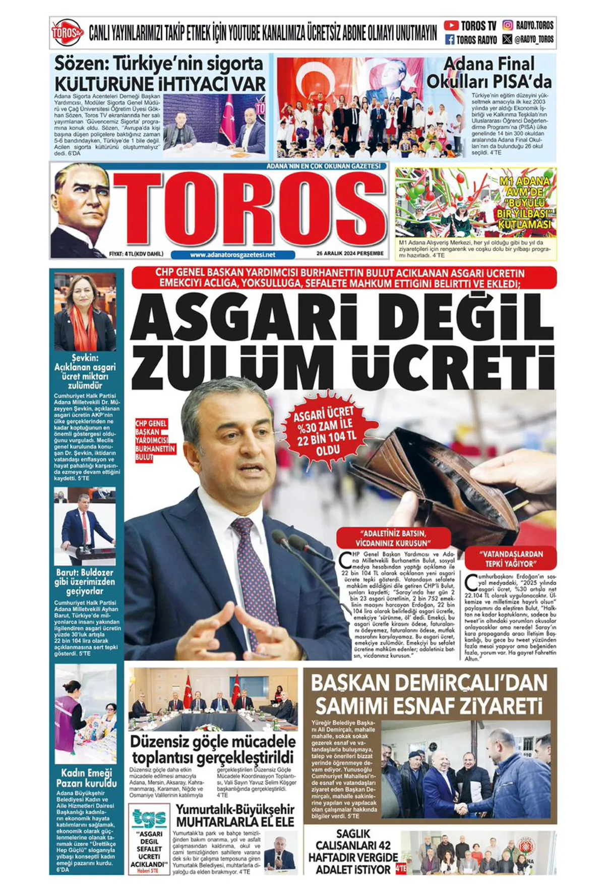 CHP Milletvekili Bulut, Asgari Ücrete Yapılan Artışı Eleştirdi CHP Milletvekili Bulut, Asgari Ücrete Yapılan Artışı Eleştirdi