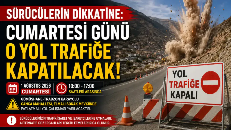 Gümüşhane Şehir Geçişi Yolu Cumartesi Günü Trafiğe Kapatılacak görseli