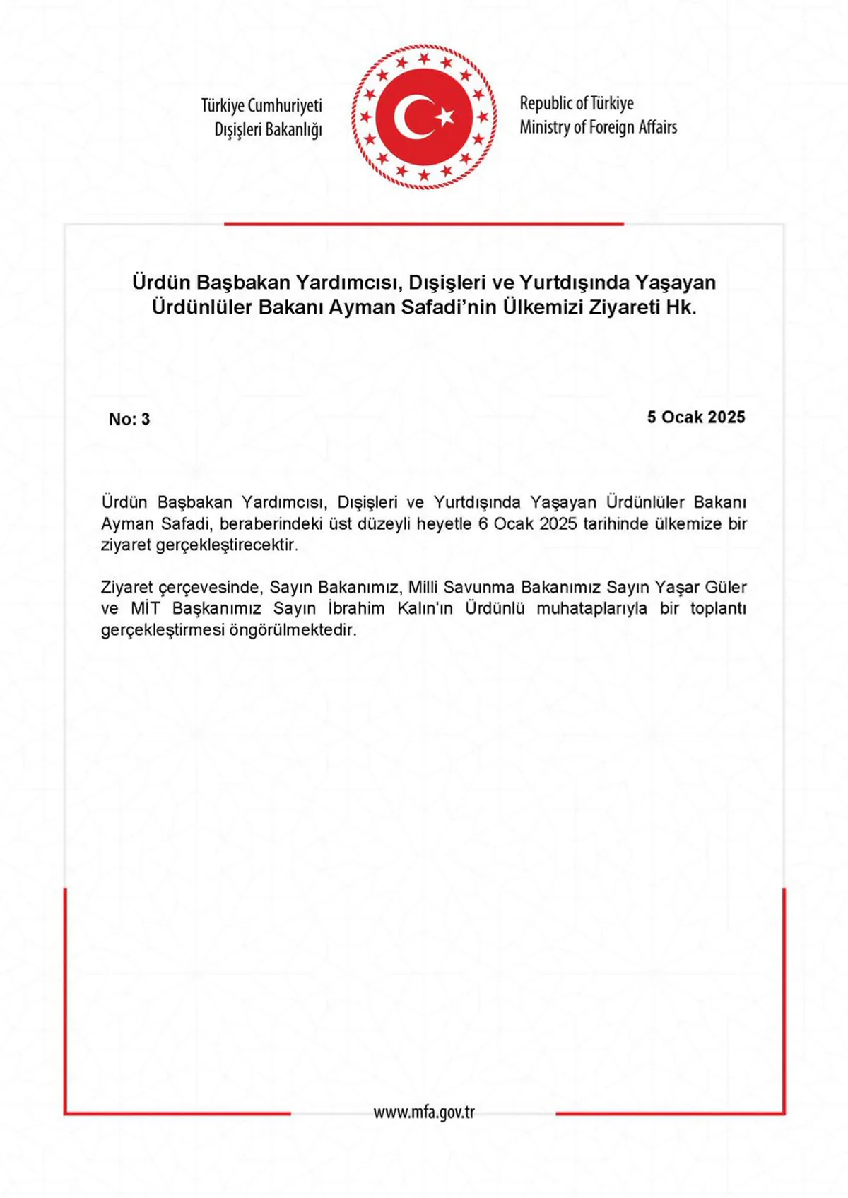 Ürdün Başbakan Yardımcısı ve Dışişleri ile Yurtdışında Yaşayan Ürdünlüler Bakanı Ayman Safadi Türkiye'yi Ziyaret Etti Ürdün Başbakan Yardımcısı ve Dışişleri ile Yurtdışında Yaşayan Ürdünlüler Bakanı Ayman Safadi Türkiye'yi Ziyaret Etti