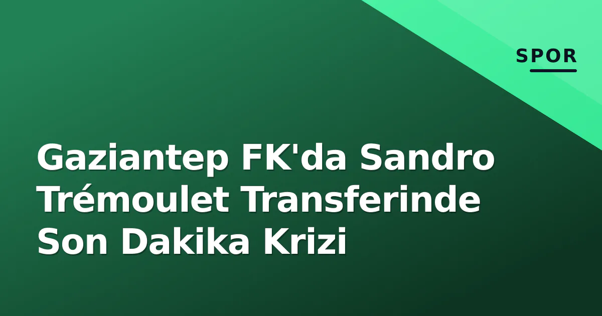 Gaziantep FK'da Sandro Trémoulet Transferinde Son Dakika Krizi Gaziantep FK'da Sandro Trémoulet Transferinde Son Dakika Krizi