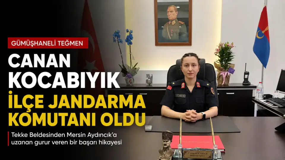 Gümüşhaneli Teğmen Canan Kocabıyık, Mersin Aydıncık İlçe Jandarma Komutanı Oldu görseli