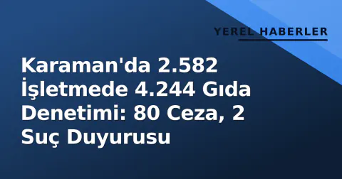 Karaman'da 2.582 İşletmede 4.244 Gıda Denetimi: 80 Ceza, 2 Suç Duyurusu