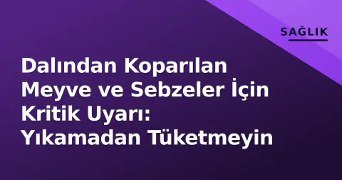 Dalından Koparılan Meyve ve Sebzeler İçin Kritik Uyarı: Yıkamadan Tüketmeyin