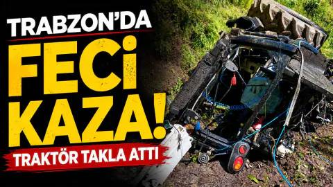 Trabzon Tonya'da Korkutan Kaza: Kontrolden Çıkan Traktör Devrildi