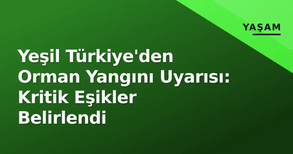 Yeşil Türkiye'den Orman Yangını Uyarısı: Kritik Eşikler Belirlendi görseli