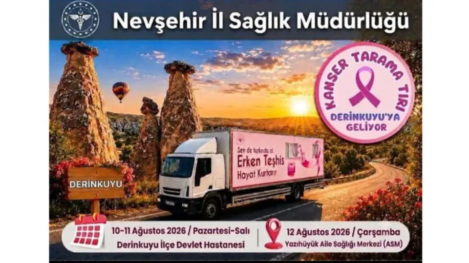 Nevşehir'de Ücretsiz Kanser Taraması: Mobil Tır Derinkuyu ve Yazıhüyük'te görseli