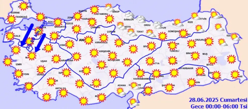 Bartın Hafta Sonu Hava Durumu: 27-28 Haziran'da Güneş Etkili Olacak görseli