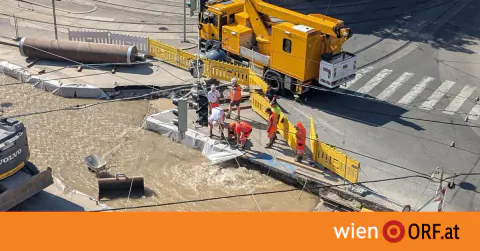 Viyana'da İnşaat Çalışması Sırasında Su Borusu Patladı
