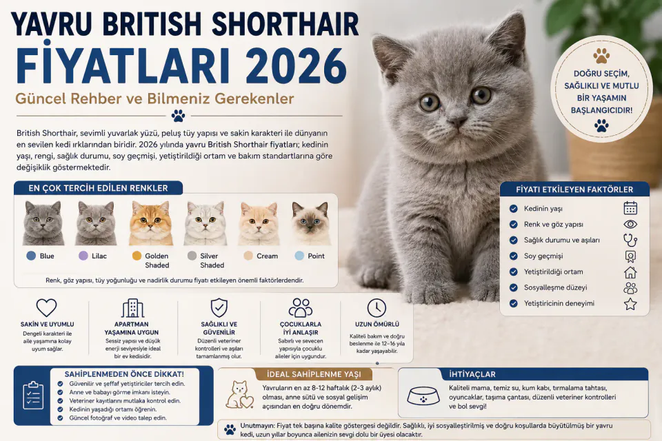 Yavru British Shorthair Fiyatları 2026: Güncel Fiyat Aralığı ve Satın Alma Rehberi görseli