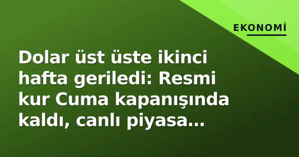 Dolar üst üste ikinci hafta geriledi: Resmi kur Cuma kapanışında kaldı, canlı piyasa New York açılışını bekliyor görseli