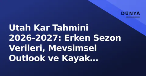 Utah Kar Tahmini 2026-2027: Erken Sezon Verileri, Mevsimsel Outlook ve Kayak Merkezleri Açılış Takvimi