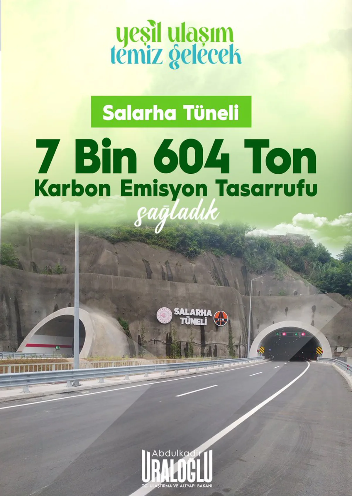 Yeşil Ulaşım: Salarha Tüneli'nin Karbon Emisyonlarını Azaltmasıyla Temiz Gelecek İçin Atılan Adım Yeşil Ulaşım: Salarha Tüneli'nin Karbon Emisyonlarını Azaltmasıyla Temiz Gelecek İçin Atılan Adım