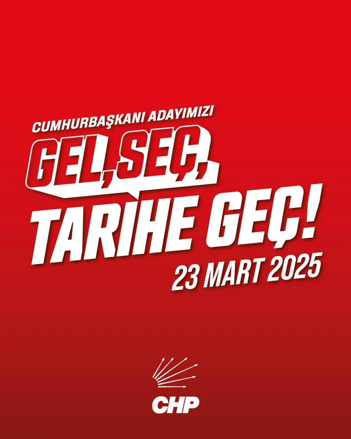 CHP, İktidar Yolculuğunu Başlatıyor: "Gel, Seçim Tarihe Geç" Hareketi CHP, İktidar Yolculuğunu Başlatıyor: "Gel, Seçim Tarihe Geç" Hareketi