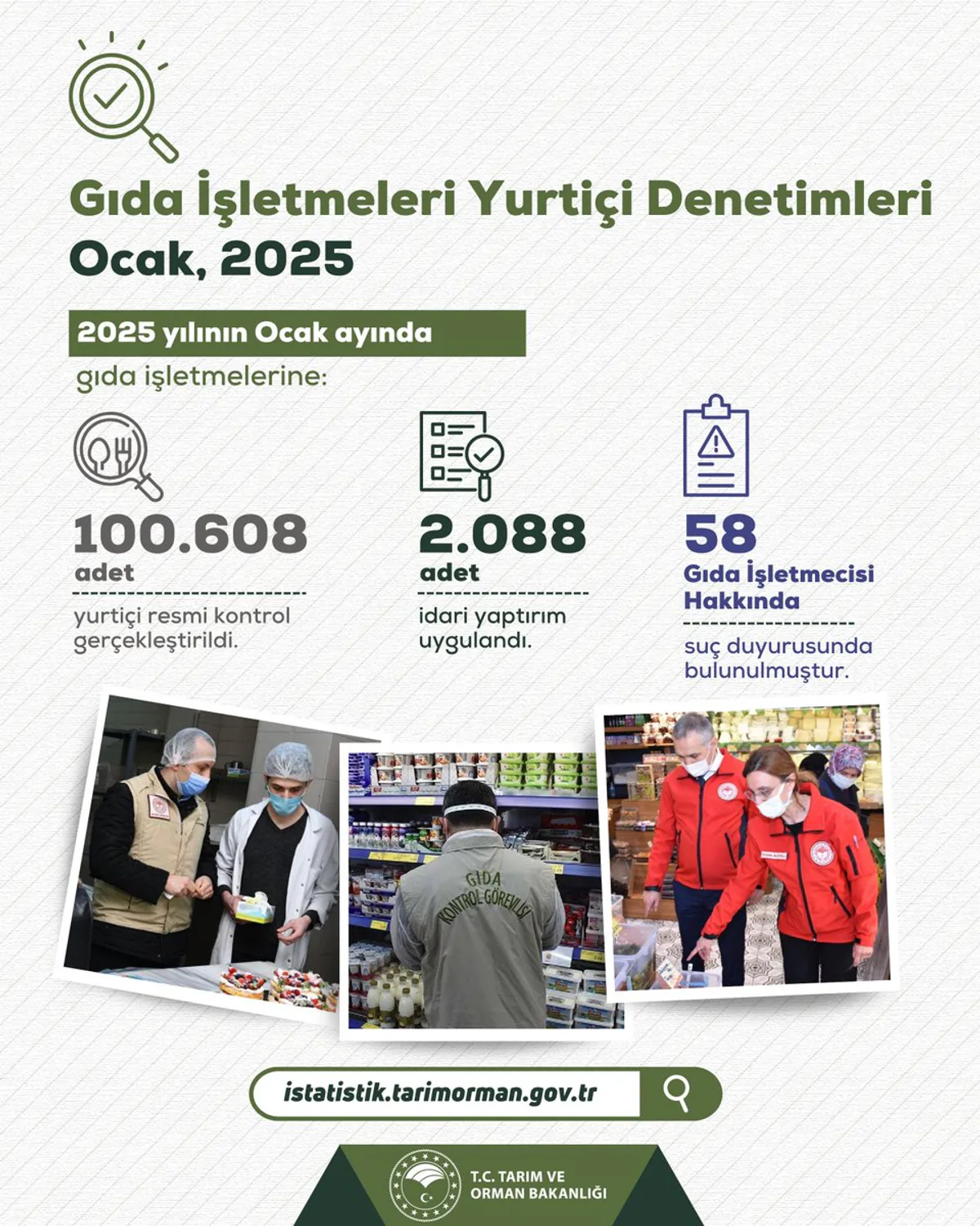 2025 Ocak Ayında Gıda İşletmelerinde Yurtiçi Denetimlerin Ağırlığı Arttı 2025 Ocak Ayında Gıda İşletmelerinde Yurtiçi Denetimlerin Ağırlığı Arttı