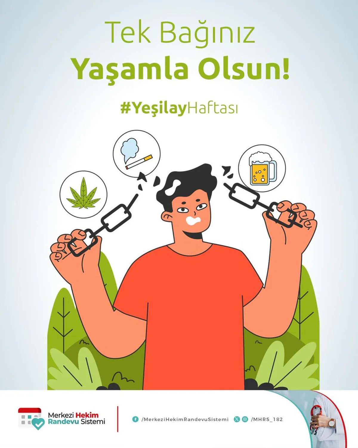 Yeşilay Haftası: Sigara, Nargile ve Alkol Bağımlılığından Uzaklaşmak için Mücadele Başladı Yeşilay Haftası: Sigara, Nargile ve Alkol Bağımlılığından Uzaklaşmak için Mücadele Başladı