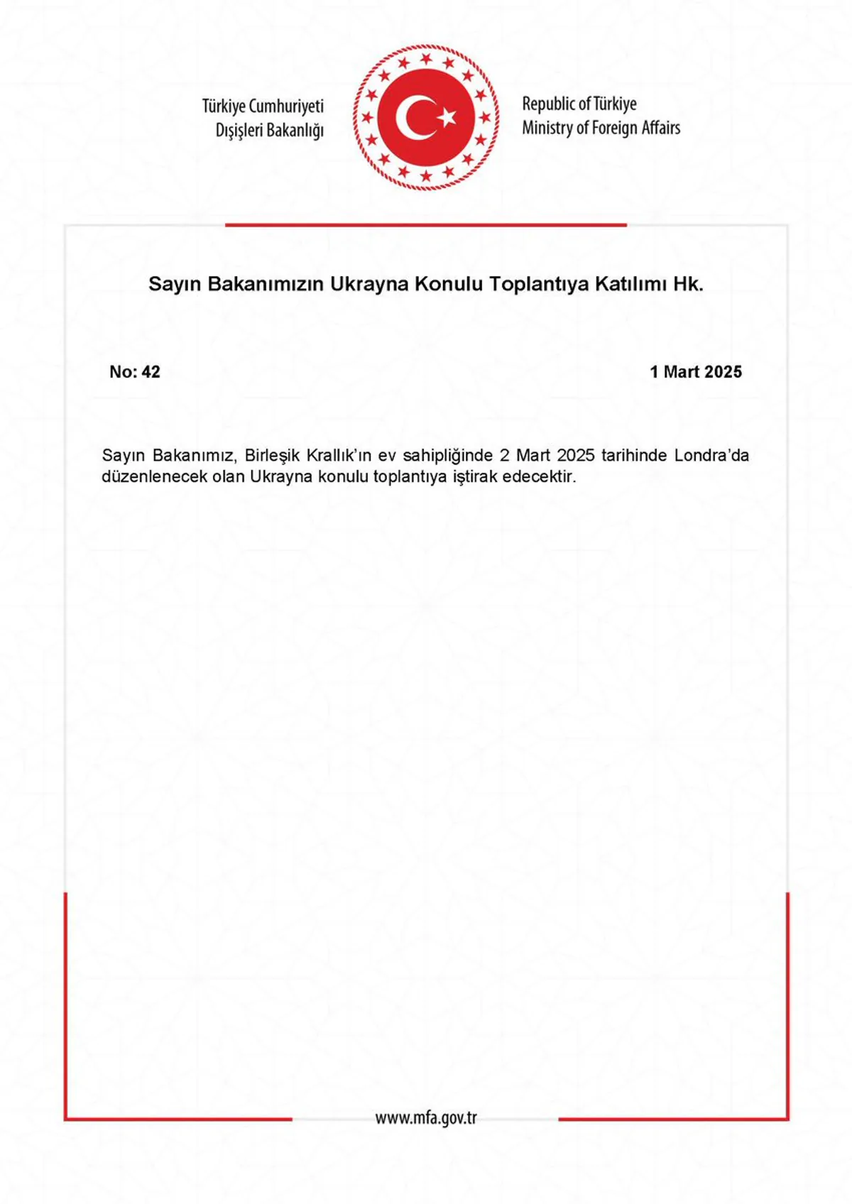 T.C. Dışişleri Bakanlığı, Ukrayna Konulu Toplantıya Katıldı T.C. Dışişleri Bakanlığı, Ukrayna Konulu Toplantıya Katıldı