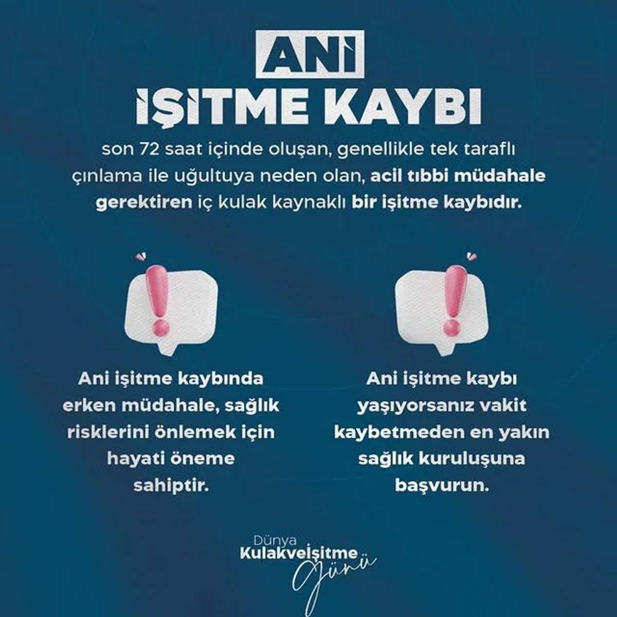 Ani İşitme Kaybının Önemi ve Tedavisi Ani İşitme Kaybının Önemi ve Tedavisi
