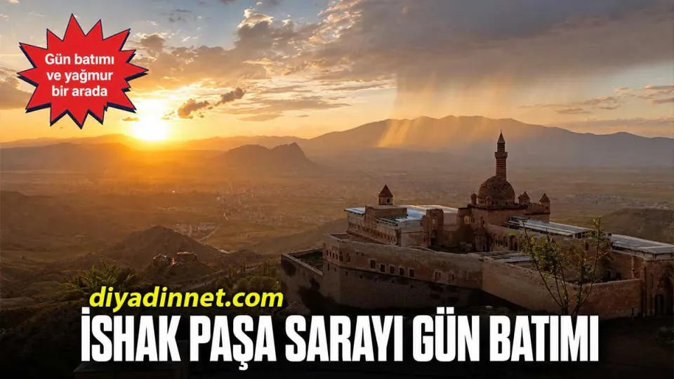 İshak Paşa Sarayı'nda Görsel Şölen: Gün Batımı ve Yağmur Buluştu görseli