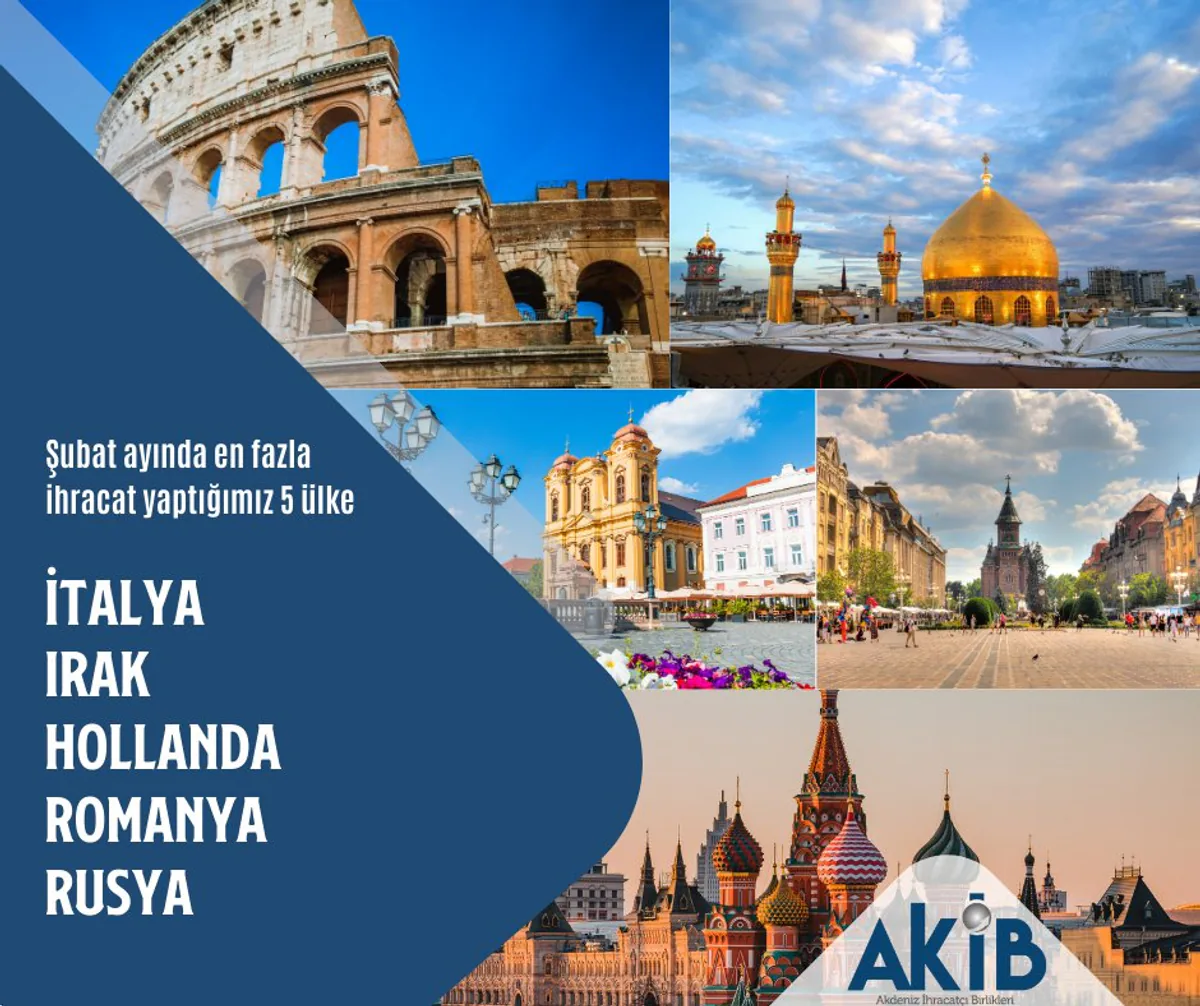 Şubat Ayında Türkiye'nin En Fazla İhraç Ettiği 5 Ülke Şubat Ayında Türkiye'nin En Fazla İhraç Ettiği 5 Ülke