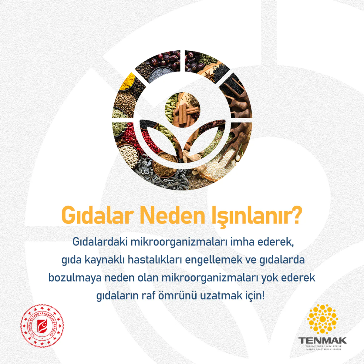 TENMAK'tan Gıda Işınlama Hakkında Önemli Bilgiler TENMAK'tan Gıda Işınlama Hakkında Önemli Bilgiler