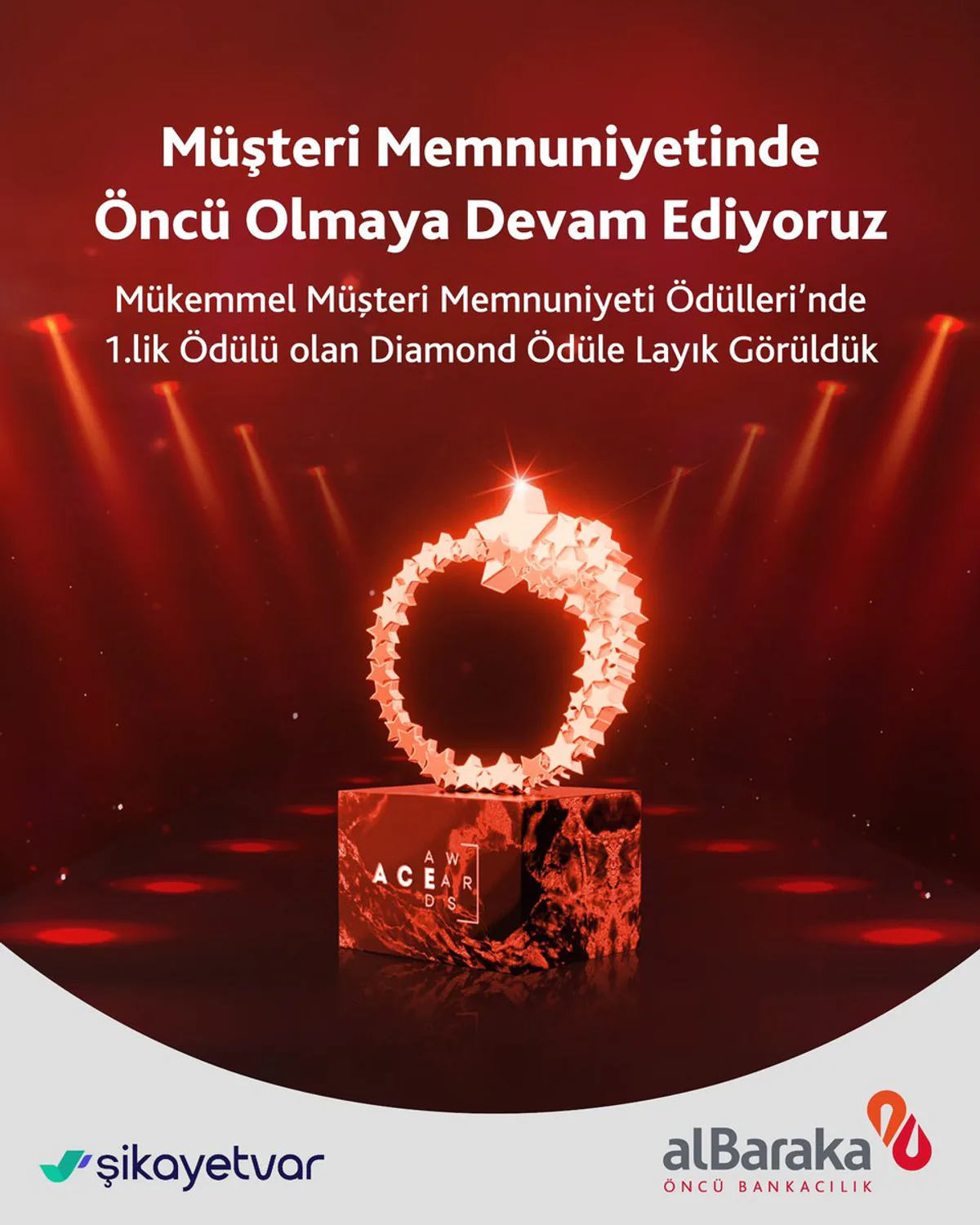Albaraka Türk, Mükemmel Müşteri Memnuniyeti Başarı Ödülleri'nde Diamond Ödülü'ne Sahip Çıktı Albaraka Türk, Mükemmel Müşteri Memnuniyeti Başarı Ödülleri'nde Diamond Ödülü'ne Sahip Çıktı