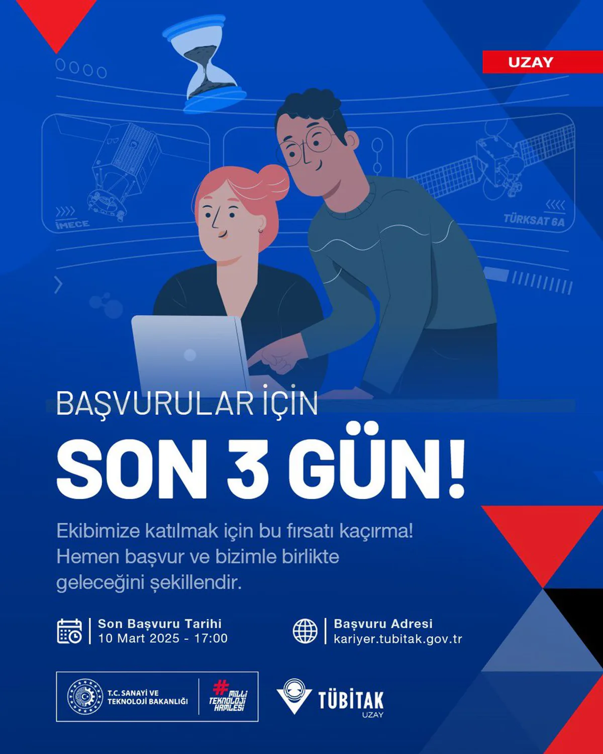 TÜBİTAK UZAY'dan Kariyer Fırsatı: Milli Uzay Hedeflerine Katkı Sağlayın TÜBİTAK UZAY'dan Kariyer Fırsatı: Milli Uzay Hedeflerine Katkı Sağlayın