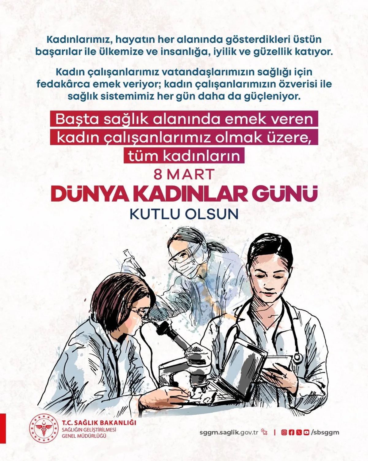 Sağlık Bakanlığı'ndan Dünya Kadınlar Günü Mesajı: Kadınlarla Yükselen Türkiye Sağlık Bakanlığı'ndan Dünya Kadınlar Günü Mesajı: Kadınlarla Yükselen Türkiye
