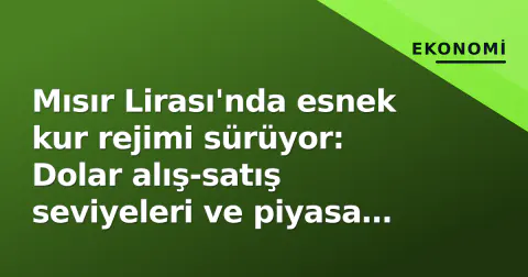 Mısır Lirası'nda esnek kur rejimi sürüyor: Dolar alış-satış seviyeleri ve piyasa dinamikleri