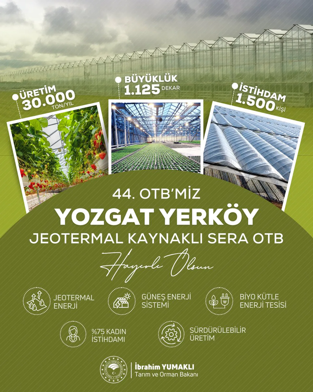 Tarım ve Orman Bakanlığı, Yenilenebilir Enerjiyle Tarımı Birleştiriyor: Yeni Organize Tarım Bölgesi Açıldı Tarım ve Orman Bakanlığı, Yenilenebilir Enerjiyle Tarımı Birleştiriyor: Yeni Organize Tarım Bölgesi Açıldı