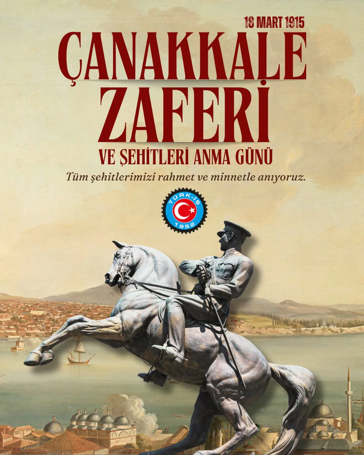 TÜRK-İŞ, Çanakkale Zaferi'nin 110. Yıl Dönümünde Anma Mesajı Yayınladı TÜRK-İŞ, Çanakkale Zaferi'nin 110. Yıl Dönümünde Anma Mesajı Yayınladı