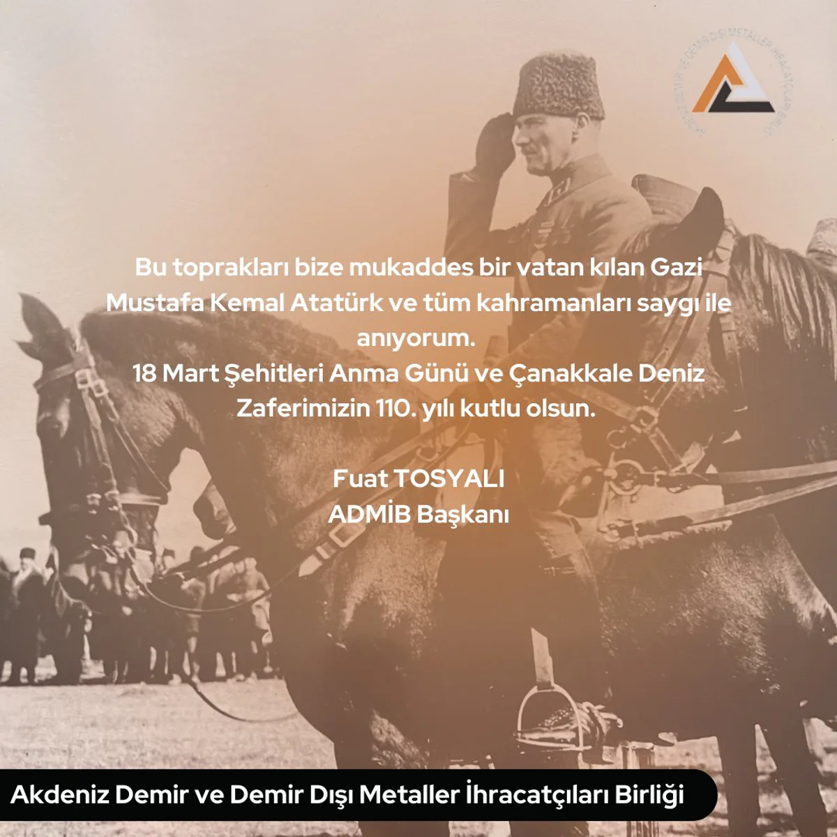 ADMİB, Gazi Mustafa Kemal Atatürk ve Tüm Kahramanları Andı ADMİB, Gazi Mustafa Kemal Atatürk ve Tüm Kahramanları Andı