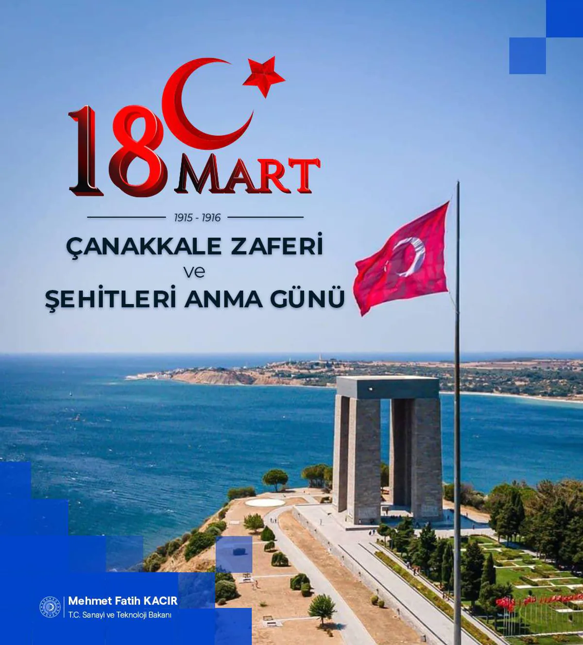 Kacır, Çanakkale Zaferi'nin 110. Yıl Dönümünde Mesaj Yayınladı Kacır, Çanakkale Zaferi'nin 110. Yıl Dönümünde Mesaj Yayınladı