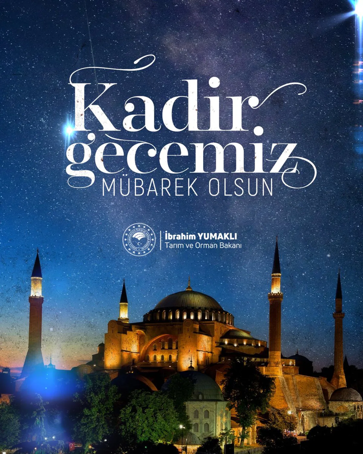 Tarım ve Orman Bakanı Yumaklı, Berat Kandili'nde Mesaj Yayınladı Tarım ve Orman Bakanı Yumaklı, Berat Kandili'nde Mesaj Yayınladı