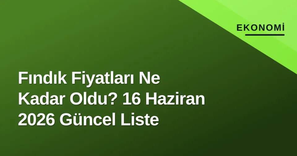 Fındık Fiyatları Ne Kadar Oldu? 16 Haziran 2026 Güncel Liste görseli